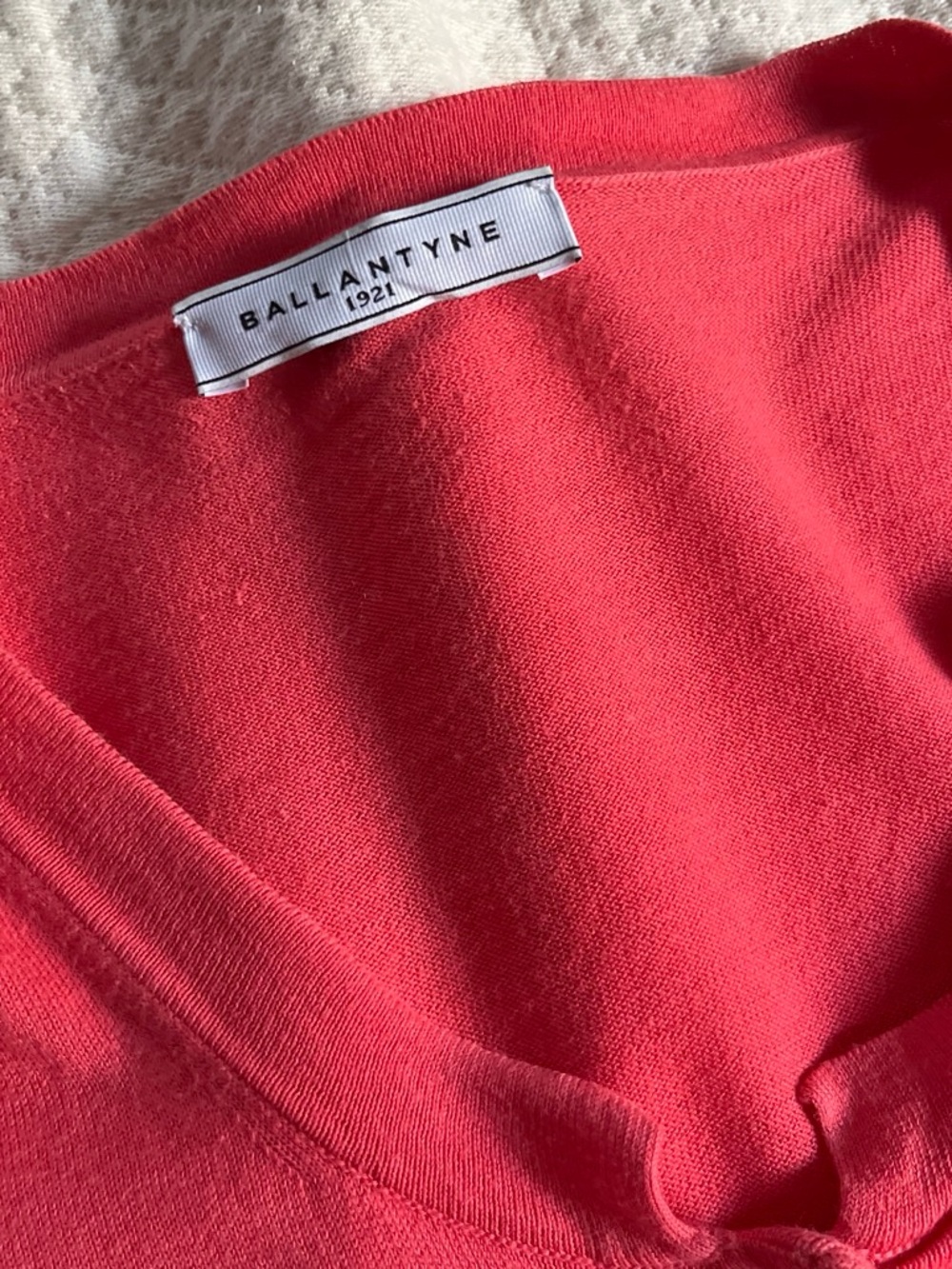 Ballantyne Coral Pink V-Neck Sweater